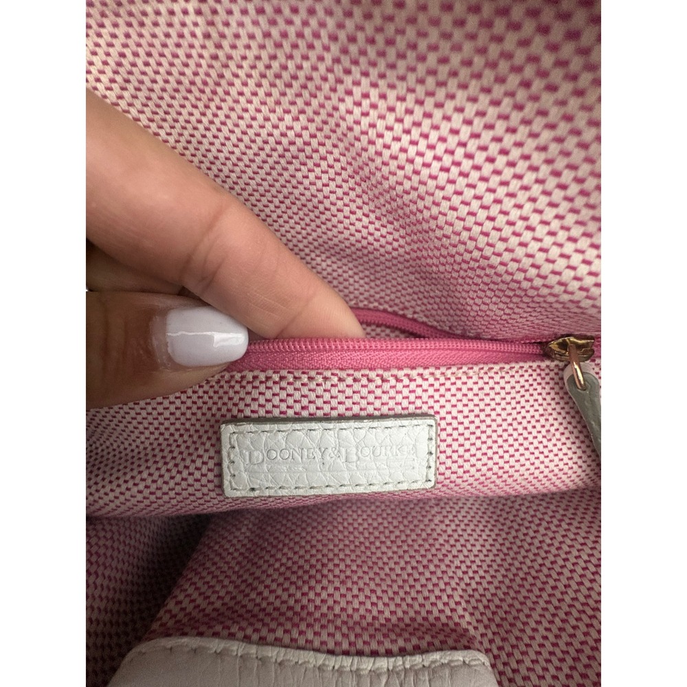 Dooney & Bourke Monogram Canvas Satchel Bag White Leather Trim w/ vintage Scarf - Picture 9 of 12